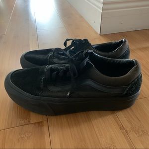 Black platform vans